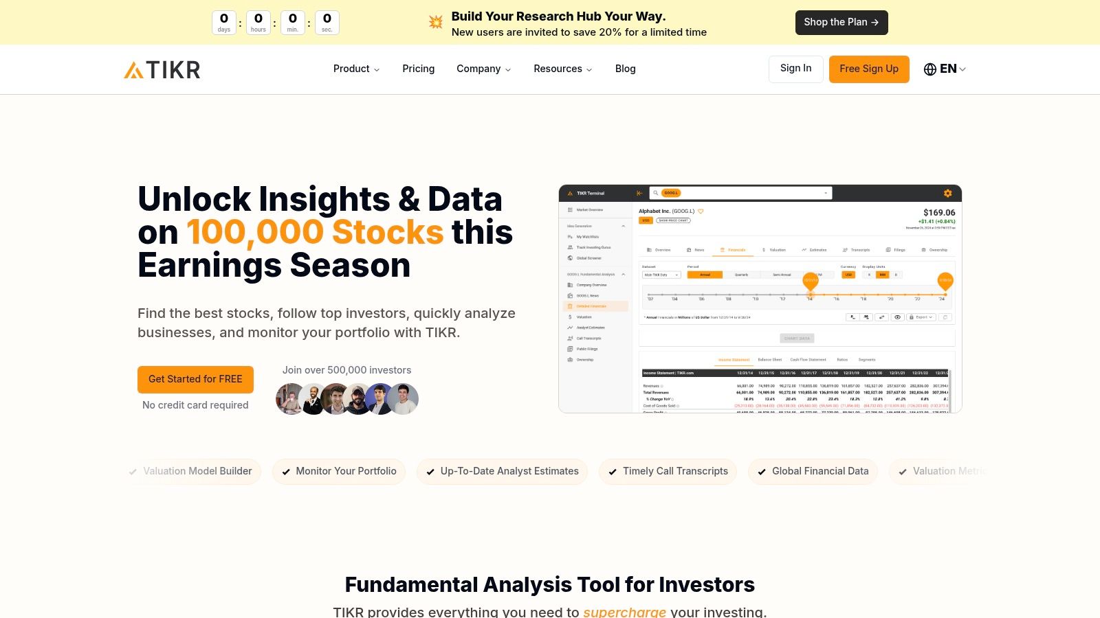 TIKR Terminal, from the article "10 Fundamental Analysis Software Tools for 2026"