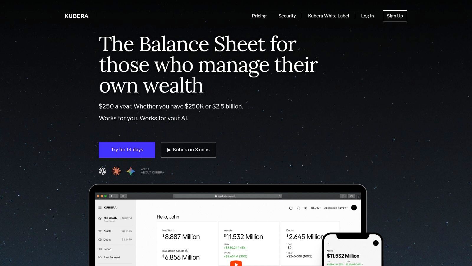 Kubera, from the article "The 10 Best Stock Tracker Apps for 2026"